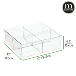 MDesign Plastic Divided Closet Storage Bin - Clear -Storage Specialty Store GUEST 3916e029 1c2f 4350 bbdc f92bc67c7b58