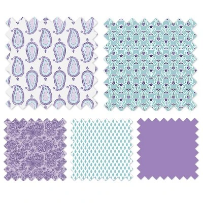 Bacati - Isabella Paisley Aqua/Lilac/Purple Fabric Storage Toy Chest 4 Bacati - Isabella Paisley Aqua/Lilac/Purple Fabric Storage Toy Chest - Image 4