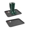 Fleming Supply All Weather Small Plastic Boot Tray - Dark Gray, Set Of 2