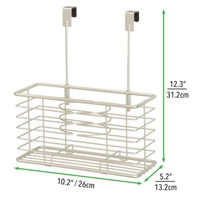MDesign Metal Over Cabinet Door Hair Care & Styling Tool Storage Basket 2 MDesign Metal Over Cabinet Door Hair Care & Styling Tool Storage Basket - Image 2