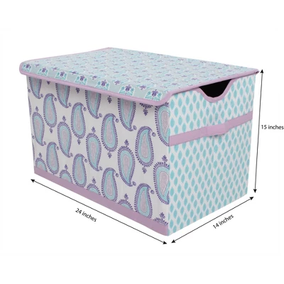 Bacati - Isabella Paisley Aqua/Lilac/Purple Fabric Storage Toy Chest 1 Bacati - Isabella Paisley Aqua/Lilac/Purple Fabric Storage Toy Chest