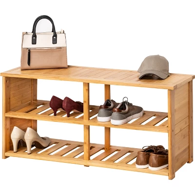Honey-Can-Do Bamboo Shoe Bench 1 Honey-Can-Do Bamboo Shoe Bench