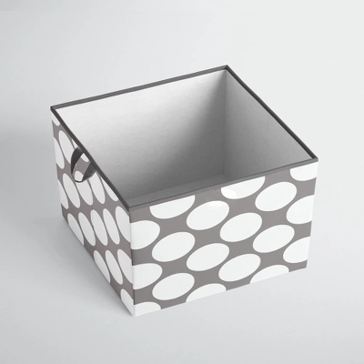 Bacati - Dots/Pin Stripes Gray/Yellow Storage Box Large 1 Bacati - Dots/Pin Stripes Gray/Yellow Storage Box Large