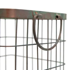 Patina Metal Basket - Foreside Home & Garden -Storage Specialty Store GUEST 446a45f0 32d4 465e b437 05dadc514f30