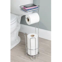 Classico Roll Stand Plus With Shelf Chrome - IDESIGN -Storage Specialty Store GUEST 45601761 f453 4bc0 92ac 93475818b673