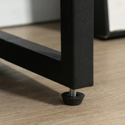 HOMCOM Shoe Cabinet With 2 Flip Doors, Slim 2-Drawer Shoe Cupboard With Divider And Open Compartment For 12 Pairs Of Shoes, Rustic Brown 5 HOMCOM Shoe Cabinet With 2 Flip Doors, Slim 2-Drawer Shoe Cupboard With Divider And Open Compartment For 12 Pairs Of Shoes, Rustic Brown - Image 5