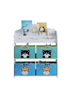 Year Color School Supply, Nursery, Daycare, Toddler, Kids Book Display And Toy Storage Organizer With 6 Fabric Storage Bins -Storage Specialty Store GUEST 4811878e 660b 4b8f b945 d78cfa3cd60f