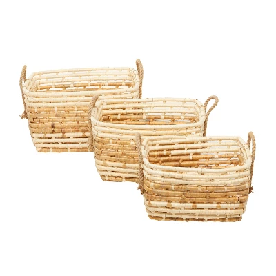Set Of 3 Contemporary Sea Grass Storage Baskets Brown - Olivia & May 6 Set Of 3 Contemporary Sea Grass Storage Baskets Brown - Olivia & May - Image 6