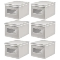 MDesign Stackable Fabric Closet Storage Organizer Box, 6 Pack -Storage Specialty Store GUEST 49a861a2 708f 4803 b96d cf951e4d704a