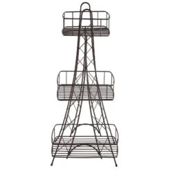 Three Tier Ville Des Lumieres Collection Eiffel Tower Spa Tower Bronze - ELLE DECOR