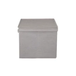 Household Essentials Set Of 2 Wide Storage Boxes With Lids Silver Linen -Storage Specialty Store GUEST 4ba2cb98 ce5f 42bd 93c2 3769e2c71f79