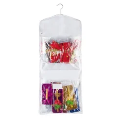 Elf Stor Double Sided Deluxe Hanging Gift Wrap And Bag Organizer Combo