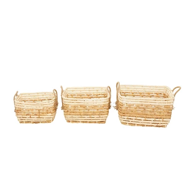 Set Of 3 Contemporary Sea Grass Storage Baskets Brown - Olivia & May 7 Set Of 3 Contemporary Sea Grass Storage Baskets Brown - Olivia & May - Image 7