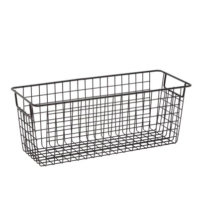 Farmlyn Creek 3 Pack Metal Wire Storage Baskets For Shelves, Pantry, Closet, Long Narrow Organizer Bin, Black, 16 X 6 X 6 In 6 Farmlyn Creek 3 Pack Metal Wire Storage Baskets For Shelves, Pantry, Closet, Long Narrow Organizer Bin, Black, 16 X 6 X 6 In - Image 6