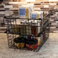 Set Of 2 Storage Bins - Basket Set For Toy, Kitchen, Closet, And Bathroom Storage - Large Shelf Organizers With Handles By Home-Complete (Black) 13 Set Of 2 Storage Bins - Basket Set For Toy, Kitchen, Closet, And Bathroom Storage - Large Shelf Organizers With Handles By Home-Complete (Black) -Storage Specialty Store GUEST 5584cb4b f376 4a57 8702 105351042291