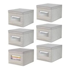 MDesign Stackable Fabric Closet Storage Organizer Box, 6 Pack -Storage Specialty Store GUEST 563b146b 4f06 4d09 8272 71001ee72f18