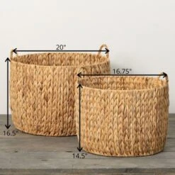 16.5"H Sullivans Handcrafted Fiber Baskets Set Of 2, Natural -Storage Specialty Store GUEST 5715f20d 56df 405d aa33 4e65c369da3d