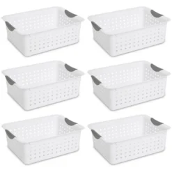 Sterilite Ultra Ventilated Open Top Plastic Storage Organizer Basket With Gray Contoured Carrying Handles -Storage Specialty Store GUEST 572db26e 526a 40d7 ad67 8fbcf035d85d
