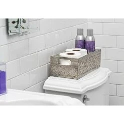 Creative Scents Silver Dublin Bathroom Organizer Storage Bin