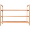 BirdRock Home 3-Tier Free Standing Bamboo Shoe Rack With Handles