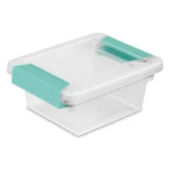 Sterilite Miniature Clip Storage Box W/ Latch Lid, 6 Pack, & Medium Clip Storage Box W/ Latch Lid, 4 Pack For Home, Office, And Workspace Organization