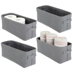 MDesign Cotton Fabric Bathroom Storage Organizer Bin, Tall, 4 Pack 10 MDesign Cotton Fabric Bathroom Storage Organizer Bin, Tall, 4 Pack -Storage Specialty Store GUEST 5a3f13dc cd39 47a3 9400 a827cc25b7ad