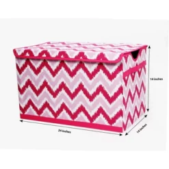 Bacati - MixNMatch Pink Zigzag Ikat Toy Chest