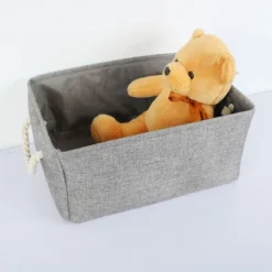 PiccoCasa Household Fabric Closet Blanket Box Container Organizer Decorative Storage Bins 16" X 12.2" X 8" Gray 1 Pc -Storage Specialty Store GUEST 60a57ab4 b709 4ebe 82c4 ca6571815ffa