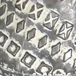 Set Of 2 Rustic Whitewashed Pattern Galvanized Metal Decorative Storage Baskets With Faux Leather Handles - Foreside Home And Garden -Storage Specialty Store GUEST 60b736c0 98fe 4ea5 aa41 7ca00a2861b6