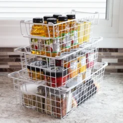 Set Of 3 Storage Bins - Basket Set For Toy, Kitchen, Closet, And Bathroom Storage - Small, Medium, And Large Shelf Organizers By Home-Complete (White) 13 Set Of 3 Storage Bins - Basket Set For Toy, Kitchen, Closet, And Bathroom Storage - Small, Medium, And Large Shelf Organizers By Home-Complete (White) -Storage Specialty Store GUEST 61aa48cf c5d7 4327 9c3b 1b792297c915