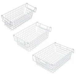 Set Of 3 Storage Bins - Basket Set For Toy, Kitchen, Closet, And Bathroom Storage - Small, Medium, And Large Shelf Organizers By Home-Complete (White) 16 Set Of 3 Storage Bins - Basket Set For Toy, Kitchen, Closet, And Bathroom Storage - Small, Medium, And Large Shelf Organizers By Home-Complete (White) -Storage Specialty Store GUEST 6339568e fe4b 4825 88d7 e1aea52ae1ca