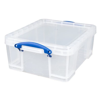 Really Useful Box 17 Liter Plastic Stackable Storage Container With Snap Lid & Built-In Clip Lock Handles For Home Or Office Organization, Clear 1 Really Useful Box 17 Liter Plastic Stackable Storage Container With Snap Lid & Built-In Clip Lock Handles For Home Or Office Organization, Clear