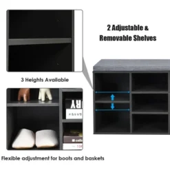 Costway Entryway Padded Shoe Storage Bench 10-Cube Organizer Bench Adjustable -Storage Specialty Store GUEST 64ac10d3 711f 479c 8d96 9704fb2c78b5