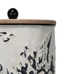 Set Of 3 Cream And Gray Floral Metal Decorative Storage Canisters - Foreside Home & Garden -Storage Specialty Store GUEST 650257c7 31d4 4b59 b9b2 17adfb851bec