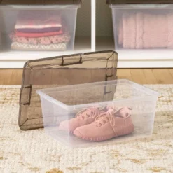 IRIS 8pk 4.25 Gallon Snap Top Plastic Storage Box Clear With Gray Lid -Storage Specialty Store GUEST 66031d75 2445 491c 8aa0 f8debc60ae23