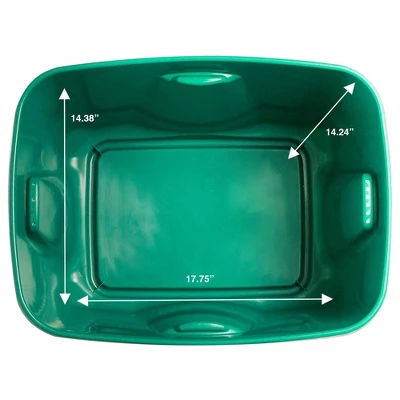 HOMZ 6618MXDC.04 18 Gallon Stackable And Nestable Heavy Duty Plastic Holiday Storage Container With 4 Way Handles, Green/Red, (4 Pack) 3 HOMZ 6618MXDC.04 18 Gallon Stackable And Nestable Heavy Duty Plastic Holiday Storage Container With 4 Way Handles, Green/Red, (4 Pack) - Image 3