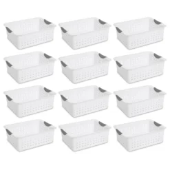 Sterilite Ultra Ventilated Open Top Plastic Storage Organizer Basket With Gray Contoured Carrying Handles -Storage Specialty Store GUEST 696b89d2 47d6 4035 9db0 4e498d412d63