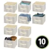 MDesign Soft Fabric Closet Storage Organizer Cube Bin, 10 Pack