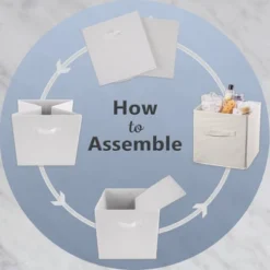 Set Of 2 11" X 11" X 11" Nonwoven Polyester Herringbone Square Storage Cube Mauve - Design Imports -Storage Specialty Store GUEST 6be494f6 975b 4a8c 9dcc fd8927bcd263