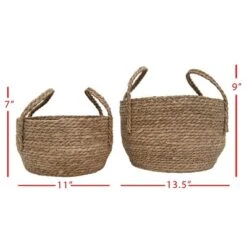 Set Of 2 Natural Woven Natural Seagrass Basket - Foreside Home & Garden 10 Set Of 2 Natural Woven Natural Seagrass Basket - Foreside Home & Garden -Storage Specialty Store GUEST 6f63c718 6ca5 4112 bd91 ca4b5dfdd4bb