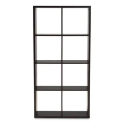 Janne 8 Cube Multipurpose Storage Shelf Dark Brown - Baxton Studio