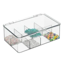 MDesign Plastic Divided First Aid Storage Box Kit, Hinge Lid For Bathroom, Clear -Storage Specialty Store GUEST 6fc887c9 5e2d 4163 b7c8 30342d876ba3