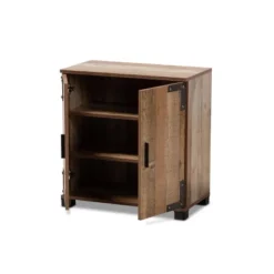 2 Door Cyrille Wood Shoe Cabinet Brown - Baxton Studio