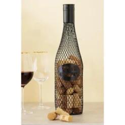 Twine Wine Bottle Cork Holder Metal Decorative Wine Cork Collection Storage, Rustic Black Finish, Black, Holds 60 Corks, Set Of 1 -Storage Specialty Store GUEST 7131c0ff 51e7 472f 8a6f 1bec30cb46fd