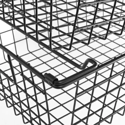 Set Of 2 Storage Bins - Basket Set For Toy, Kitchen, Closet, And Bathroom Storage - Large Shelf Organizers With Handles By Home-Complete (Black) 9 Set Of 2 Storage Bins - Basket Set For Toy, Kitchen, Closet, And Bathroom Storage - Large Shelf Organizers With Handles By Home-Complete (Black) - Image 9