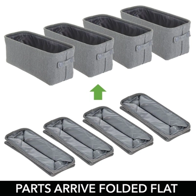 MDesign Cotton Fabric Bathroom Storage Organizer Bin, Tall, 4 Pack 3 MDesign Cotton Fabric Bathroom Storage Organizer Bin, Tall, 4 Pack - Image 3