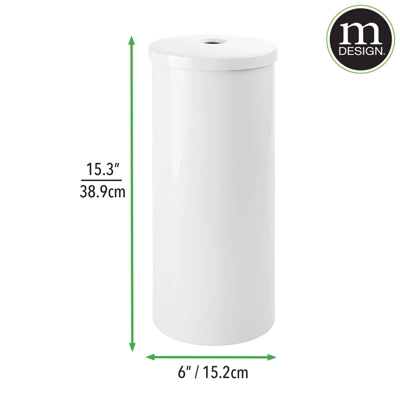MDesign Toilet Tissue Roll Holder Canister Stand, Stores 3 Rolls, 2 Pack 3 MDesign Toilet Tissue Roll Holder Canister Stand, Stores 3 Rolls, 2 Pack - Image 3