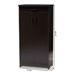 Bienna Modern And Contemporary Finished Shoe Cabinet Dark Brown - Baxton Studio -Storage Specialty Store GUEST 751fd9a9 2929 415a b2d3 a87e6e406d0c