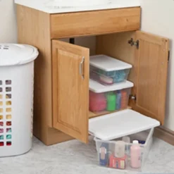 Sterilite 16 Quart Stackable Clear Plastic Storage Tote Container With Opaque Latching Lid For Home And Office Organization -Storage Specialty Store GUEST 75c2e422 f223 4617 9a7f 4fcc8a9af342