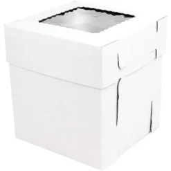 O'Creme White/Kraft 2-Piece Square Cake Box 8 Inch X 8 Inch X 8 Inch High With Scalloped Window - Pack Of 25 -Storage Specialty Store GUEST 76d938f0 3d97 4e4a a6f2 01222457b885